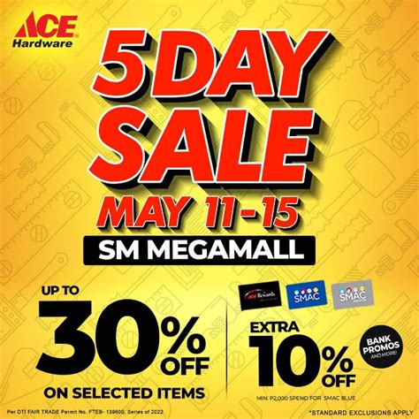 SM Megamall Mega Five Day Sale Details .
